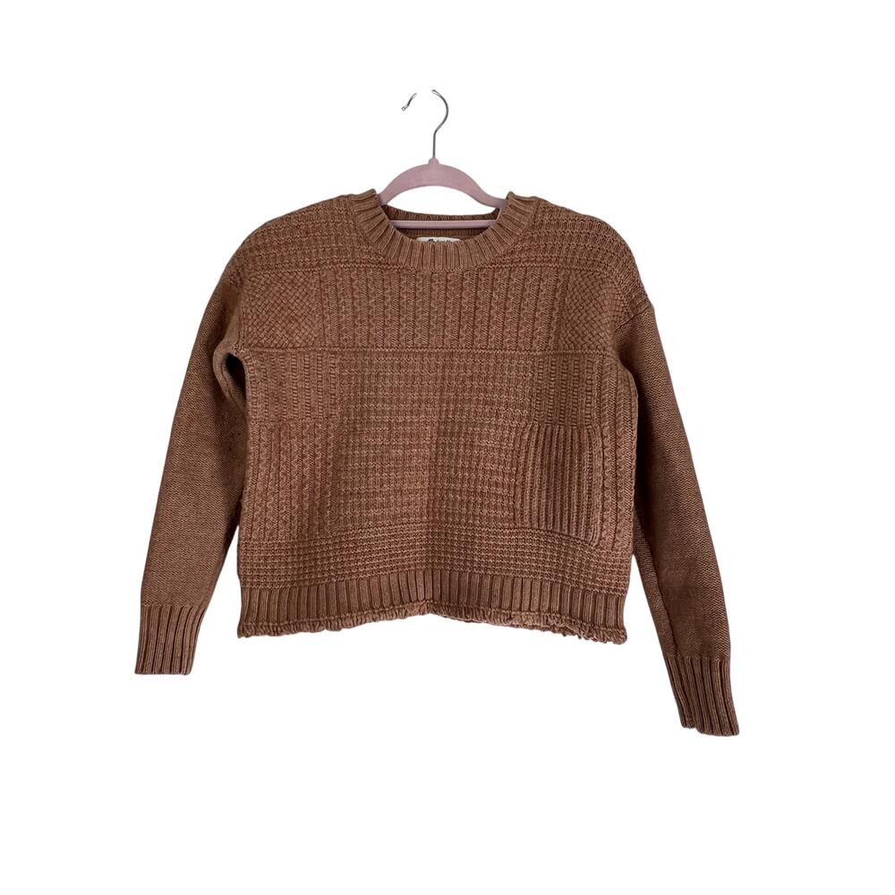 Madewell Peach Long Sleeve Knit Merino Wool Blend Cropped Bulky Sweater Size XXS